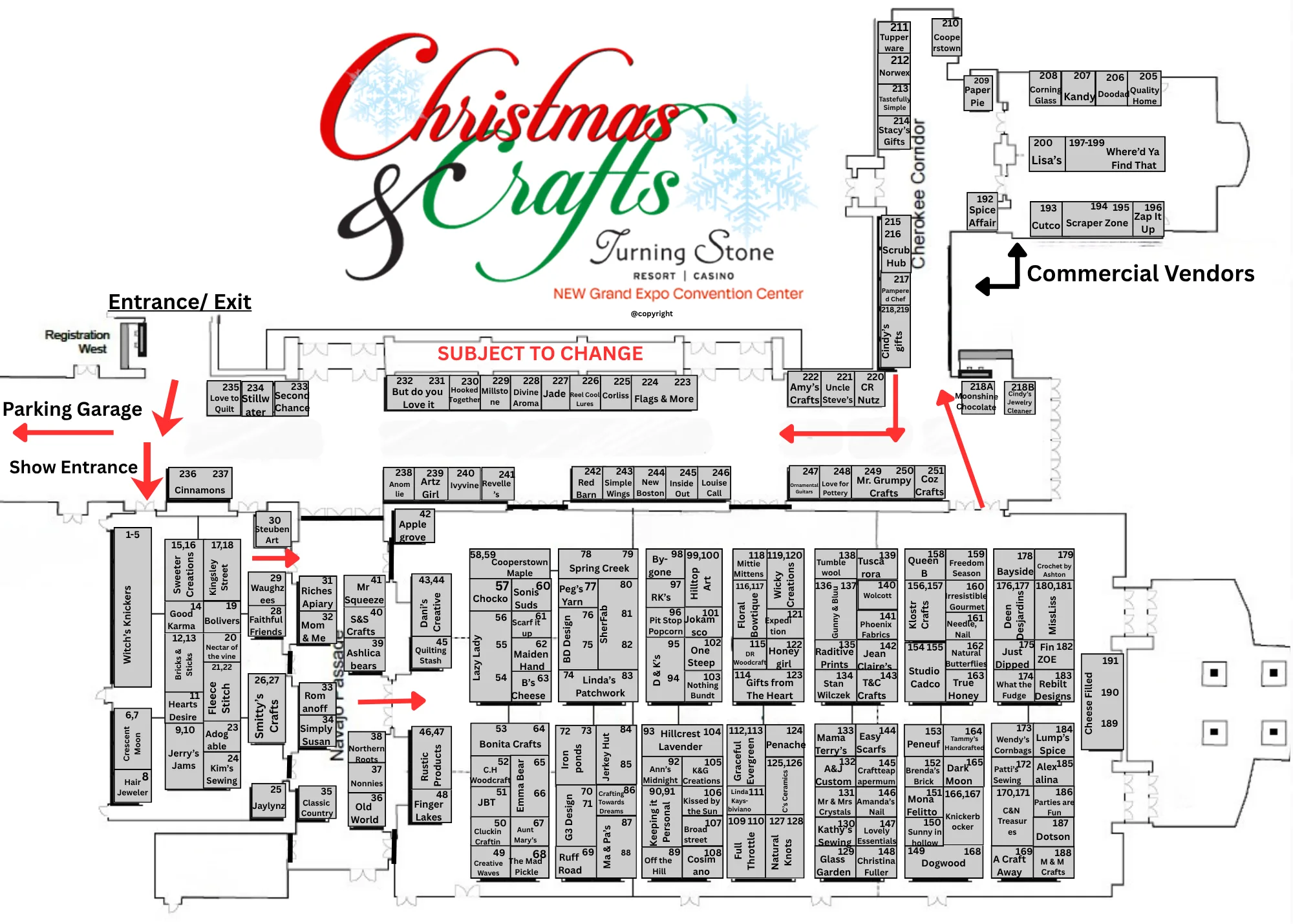 Christmas and Crafts 2026 Booth Map